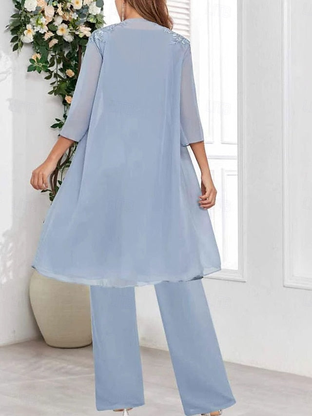 Guest Mother the 3 V Piece Elegant Wedding Simple Bride Dress of