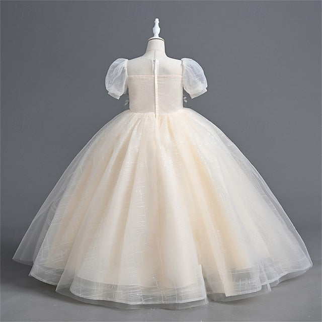 Flower Dress Kids Girls' Girl Solid Color Party