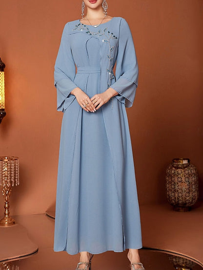 Length A-Line Floor Elegant Bride of the Dress Mother Neck V