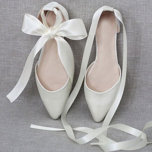 Flats Ribbon Tie Comfortable Satin – Women's Ballet