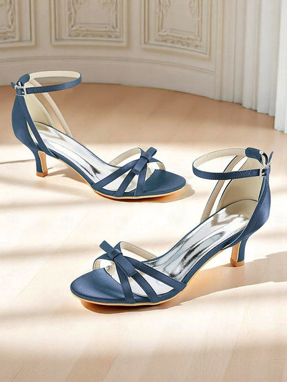 Women's Green Strappy 1950s Kitten Satin Vintage Heel