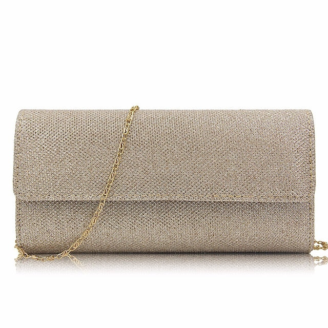 Elegant Purse Clutch Silver Glitter – Women's Evening
