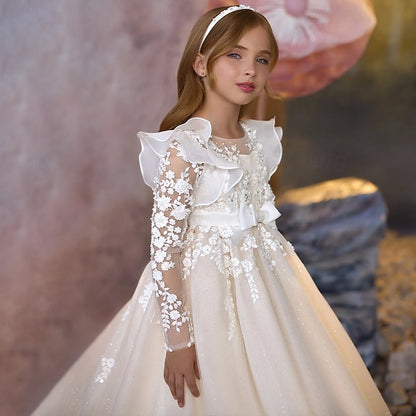 Dress Communion Girls' Solid Color Kids Party First