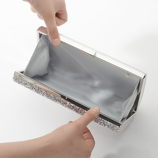 Glitter Clutch Silver Women's
