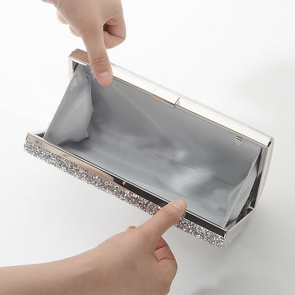 Glitter Clutch Silver Women's
