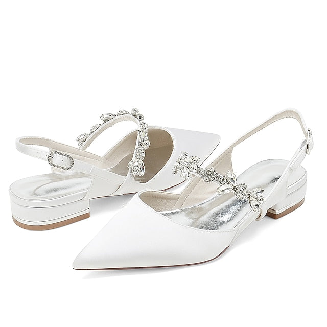 Shoes Women's Heel Flat Wedding Crystal Bridal