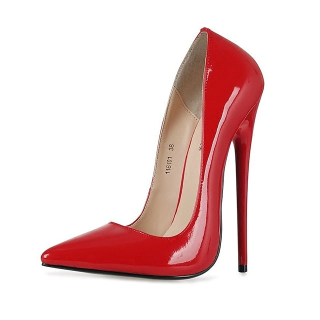 - Heels Women's Black Patent Sexy Stiletto Leather High