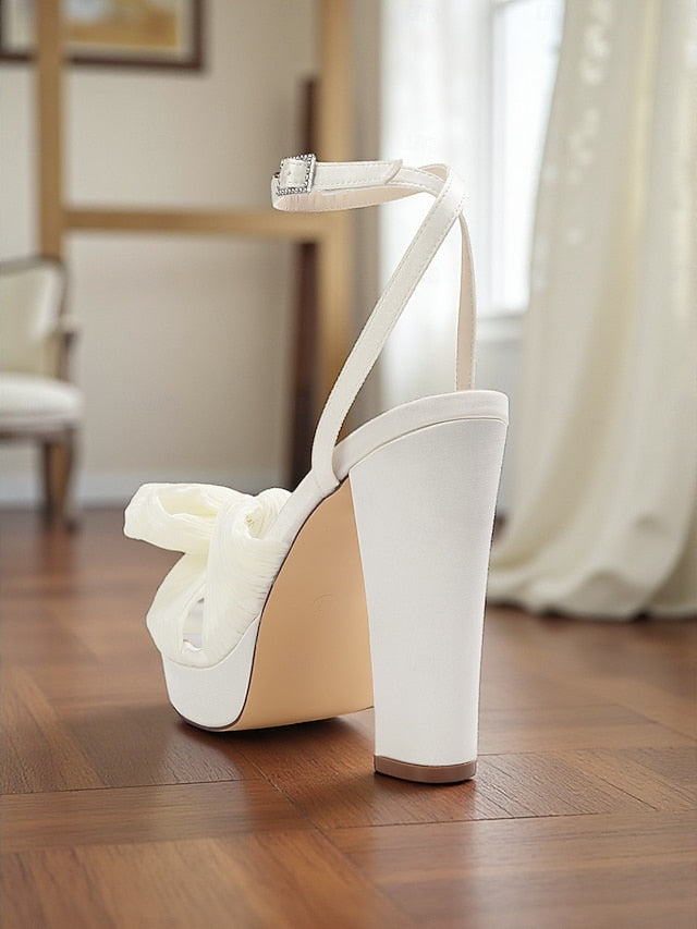with Women's Ankle High Platform Strap Sandals Heel White