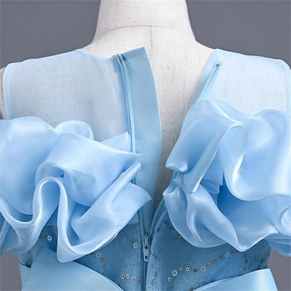 Girl Flower Color Party Solid 3D Dress Girls'