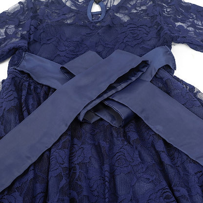 Girls' Flower Kids Solid Long Colored Girl Dress