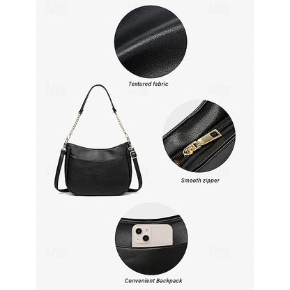 Bag Shoulder Leather Women's Chain Brown Gold Faux with