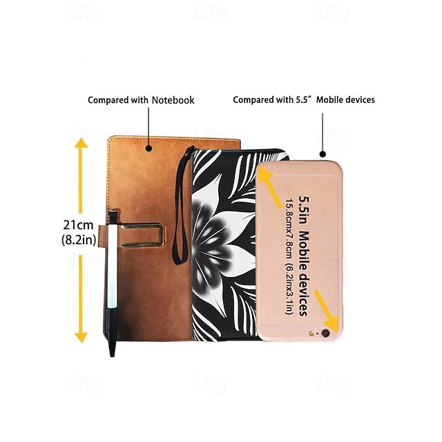 Floral Black Women's Wallet Faux White and Print –