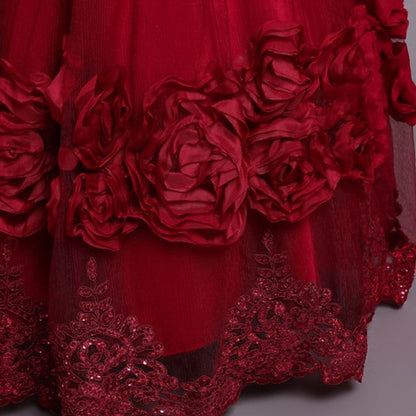 Dress Plain Kids Line Floral Party A Girls' Little