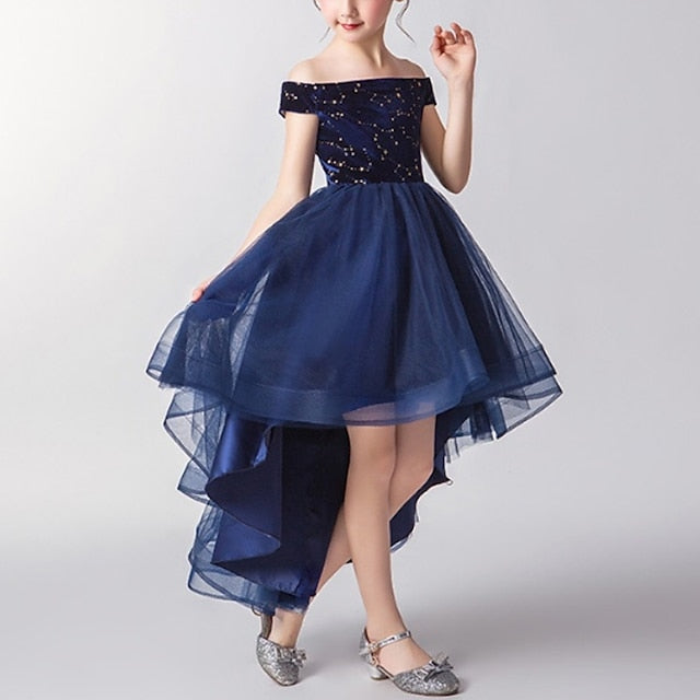 Performance Girls' Color Sleeveless Dress Solid Party Kids