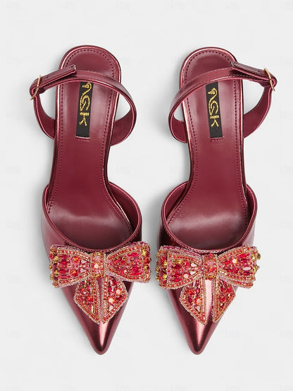 Metallic Women's Gold Pumps Pointed Slingback - High Toe