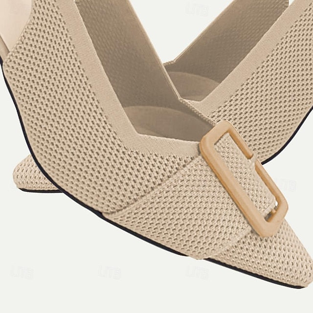 Plus Size Outdoor Flyknit Women's Shoes Heels Wedding