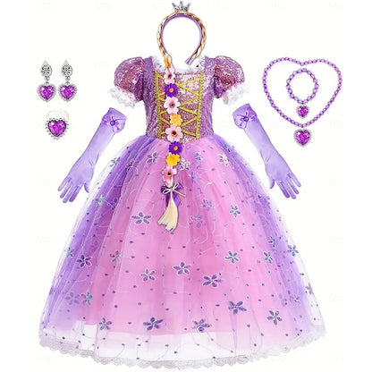 Princess Party Rapunzel Sofia Girl Dress Theme Fairytale Flower