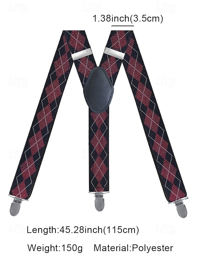 Pattern Classic Argyle Men's – Suspenders Clip-On