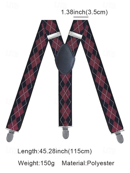 Pattern Classic Argyle Men's – Suspenders Clip-On