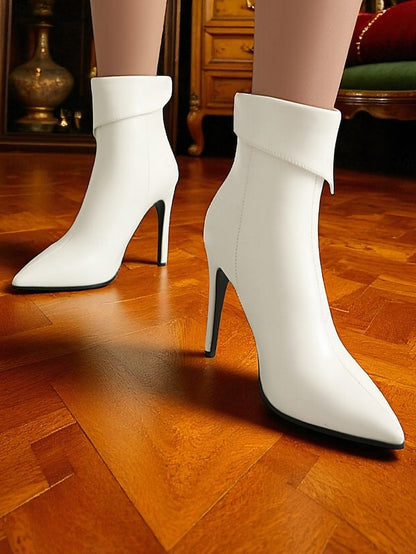 - Stiletto Women's Ankle Gold Metallic Boots Toe Pointed