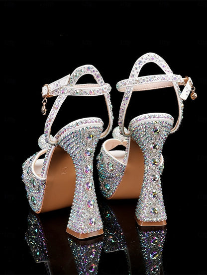 Glamorous Platform Crystal-Embellished Women's with Sandals