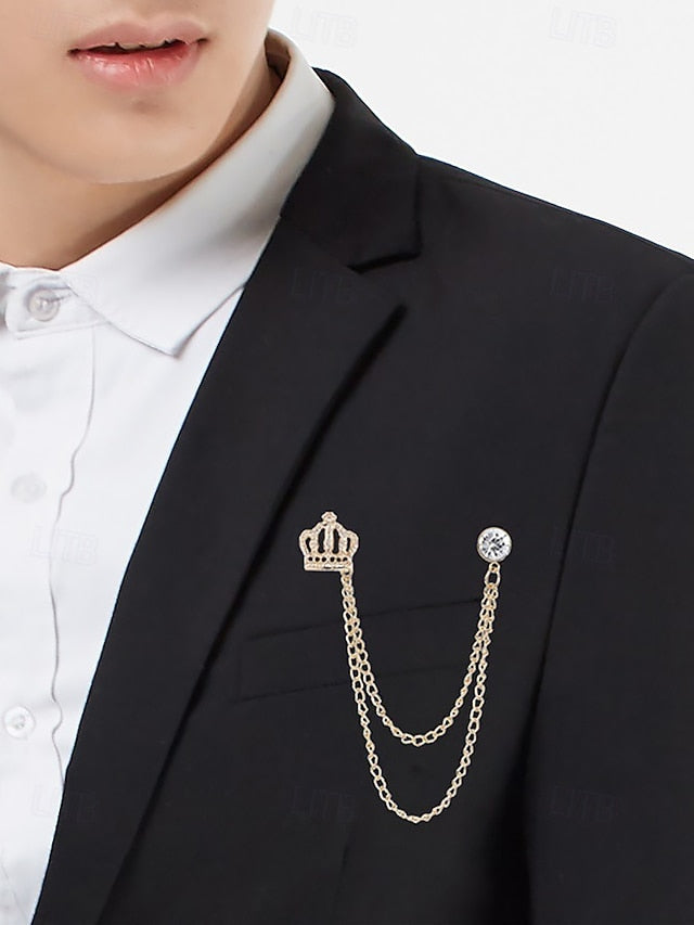Detail Bow Crown Chain and with – Tie Men's Velvet