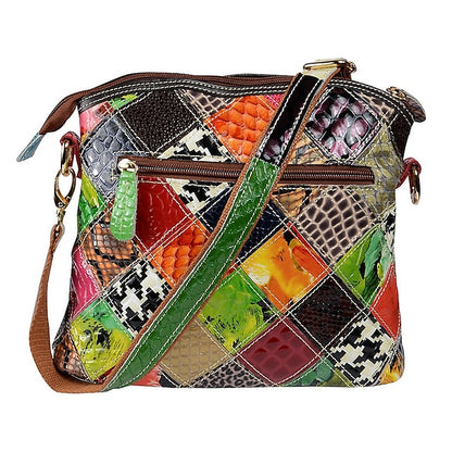 - Shoulder Women's Bag Colorful Bohemian Leather Patchwork