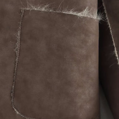 Women's Warm Pocket Coat Faux Buttons Comfortable Fur