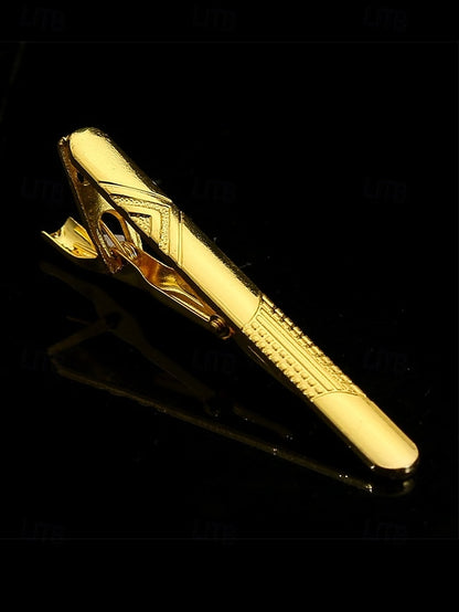 for Design with Men Clip Black Gold Tie – Sleek Elegant Inlay