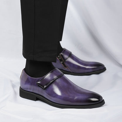 Leather Loafers Shoes Brown Slip-On Business Men's