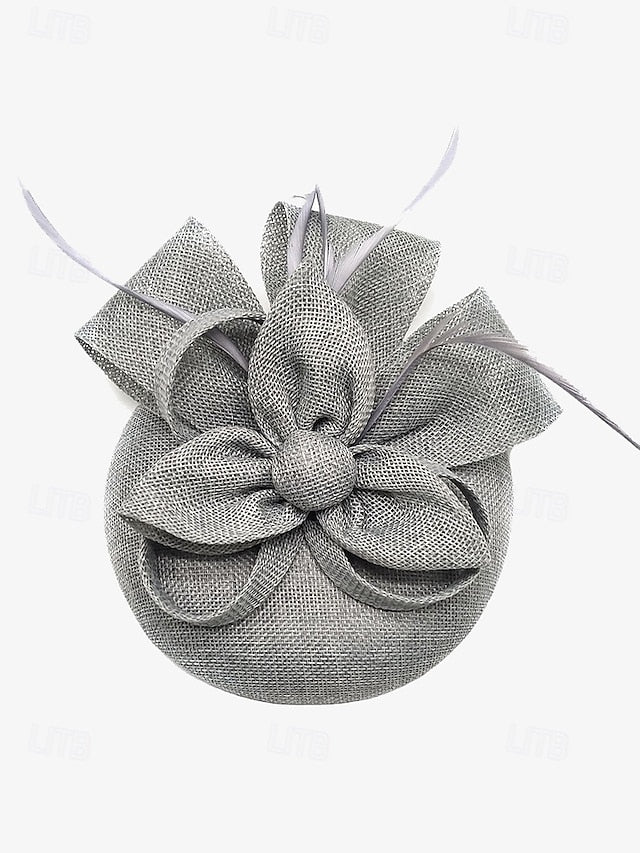 and Feather with Hat Fascinator Bow Accents Women's Green