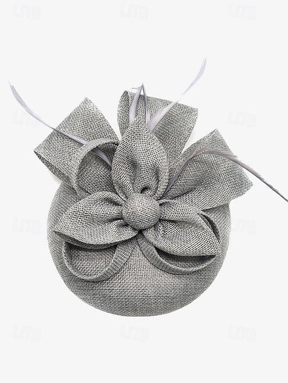and Feather with Hat Fascinator Bow Accents Women's Green