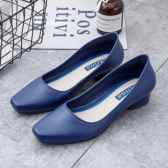 Slip-On Toe Low Black Heel Women's – Classic Pumps Round