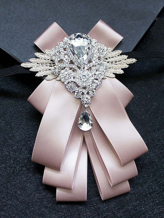 Bow Ribbon Luxury - Pin Crystal Elegant Brooch Tie Men's