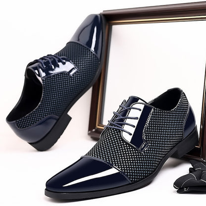 Shoes Patent Men's Black Lace-Up Leather Faux Formal