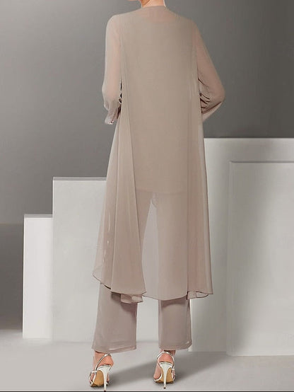 Dress 3 the Piece of Elegant Beach Pantsuit Wedding Bride Mother