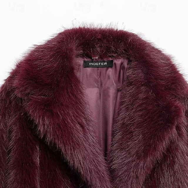 Faux Furs Fur Pocket Comfortable Warm Women's Coat