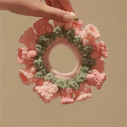 Bandeau pour cheveux en crochet fait main avec motif muguet