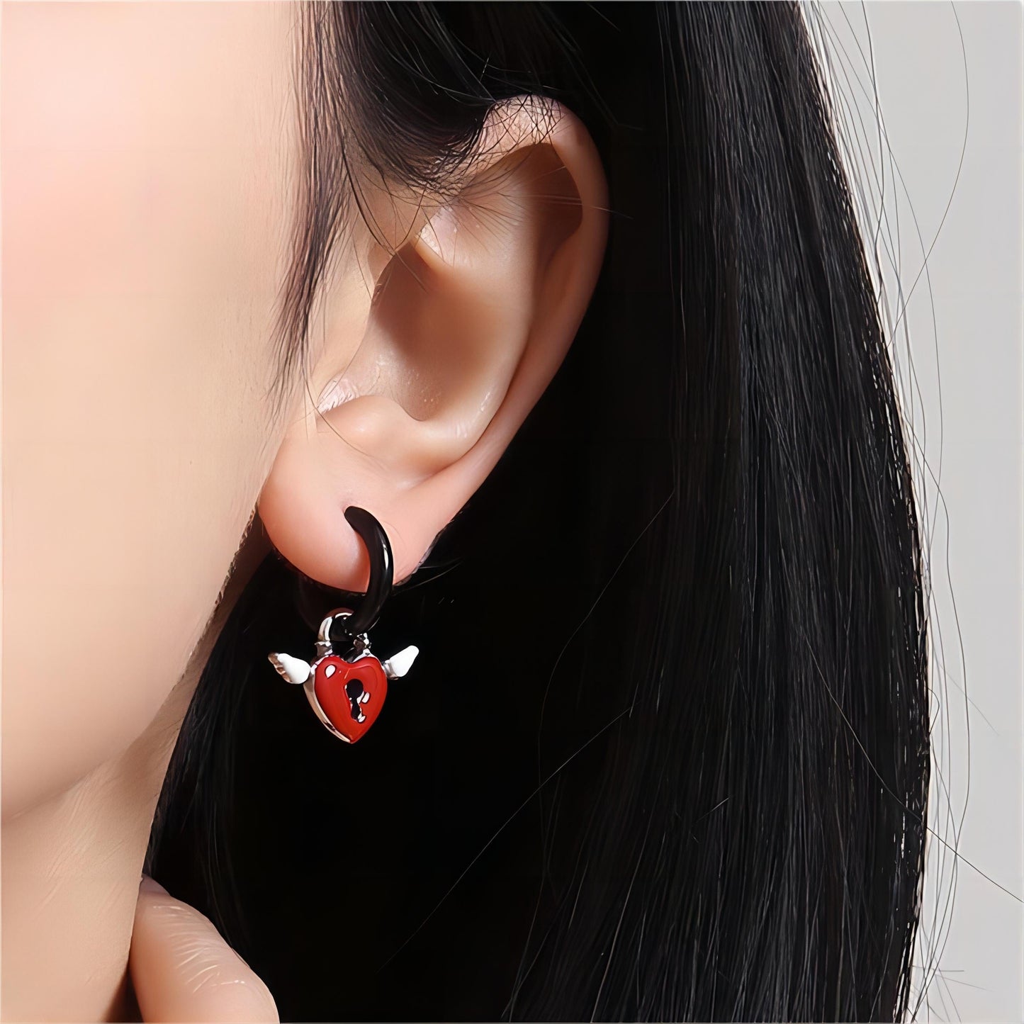 Heart Lock Huggie Hoop Earrings