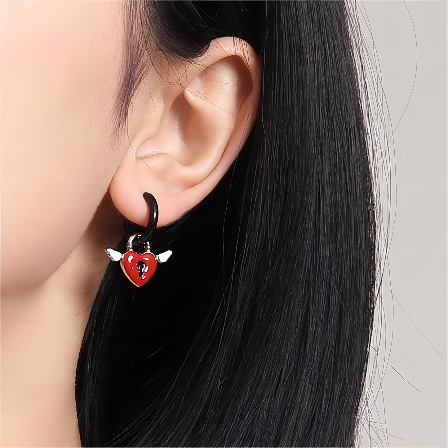 Heart Lock Huggie Hoop Earrings