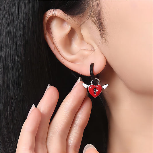 Heart Lock Huggie Hoop Earrings