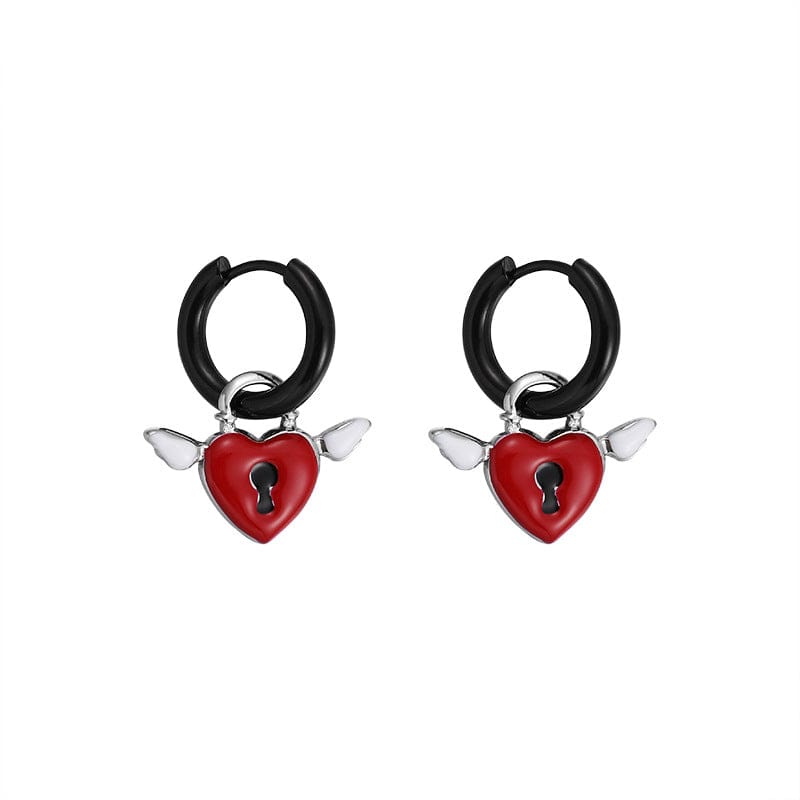 Heart Lock Huggie Hoop Earrings