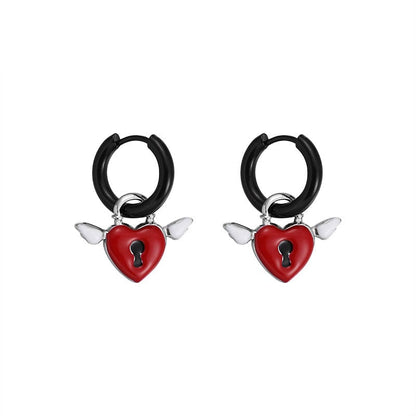 Heart Lock Huggie Hoop Earrings