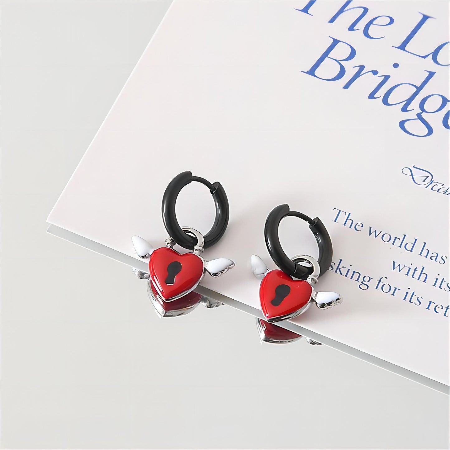 Heart Lock Huggie Hoop Earrings