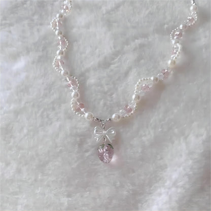 Crystal Strawberry Choker Necklace GEM558