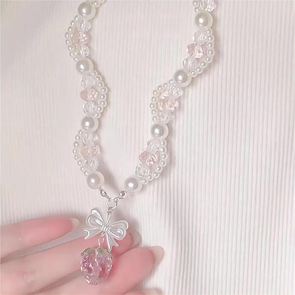 Crystal Strawberry Choker Necklace GEM558