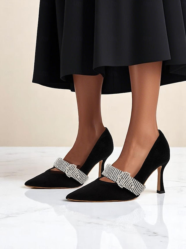 Slingback Pumps with Rhinestone-Embellished Women's