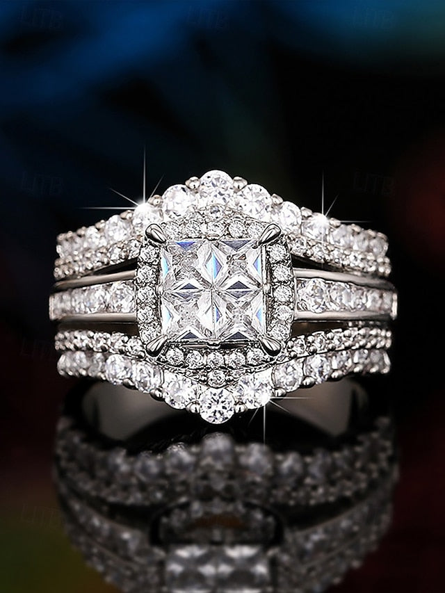 Zirconia Cubic Luxury Ring Wedding with Set
