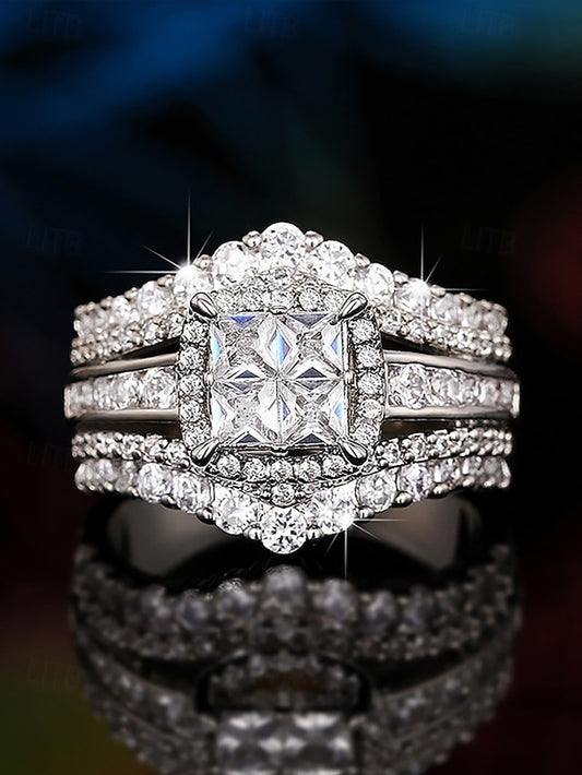 Zirconia Cubic Luxury Ring Wedding with Set