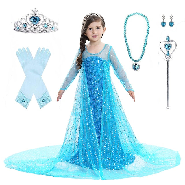 Flower Princess Movie Frozen Dress Girls' Elsa Girl